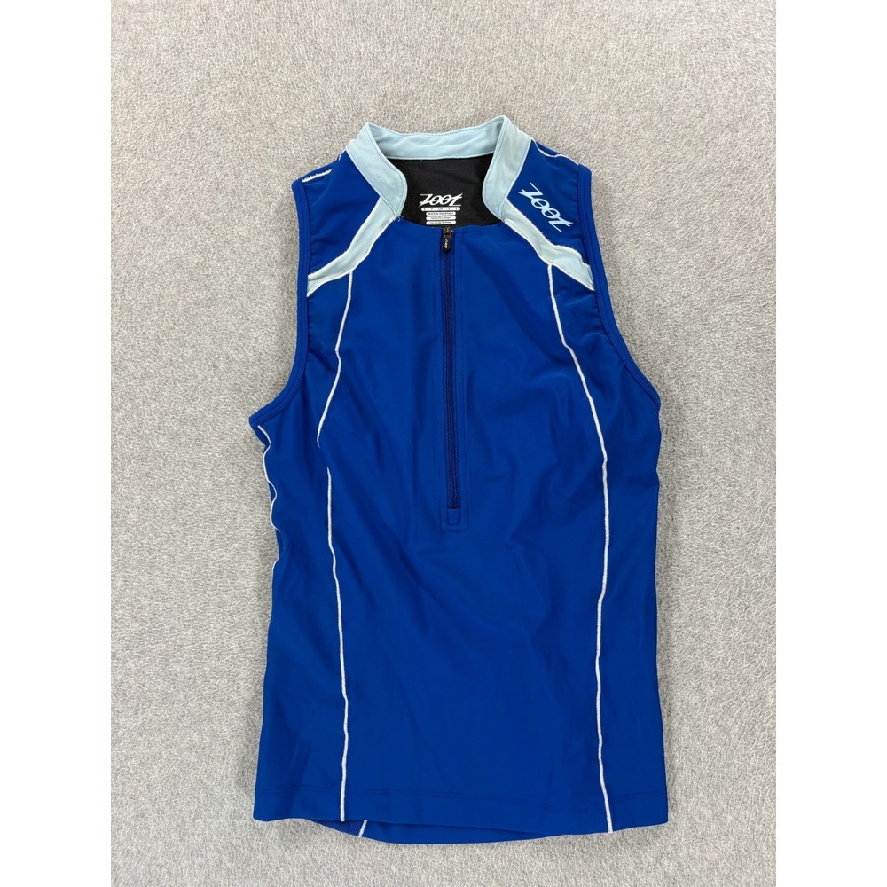 Zoot Sports 1/2 Zip Sleeveless Triathlon Jersey (Women's Small) Blue